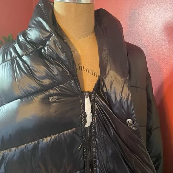 UNIVERSAL STANDARD | blue black kanda asymmetrical puffer coat S NWT $248 - Picture 10 of 16